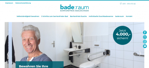 Bodengleiche Dusche von bade:raum in Nürnberg