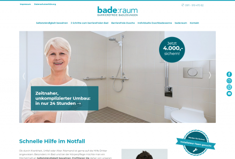 Begehbare Dusche statt alter Badewanne  in 90478