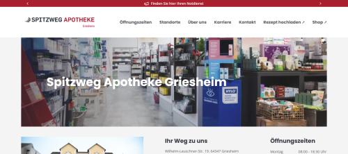 Firmenprofil von: Hohe Warenverfügbarkeit, bequeme Bestellung & moderne Abholung – Ihre Spitzweg Apotheke Griesheim